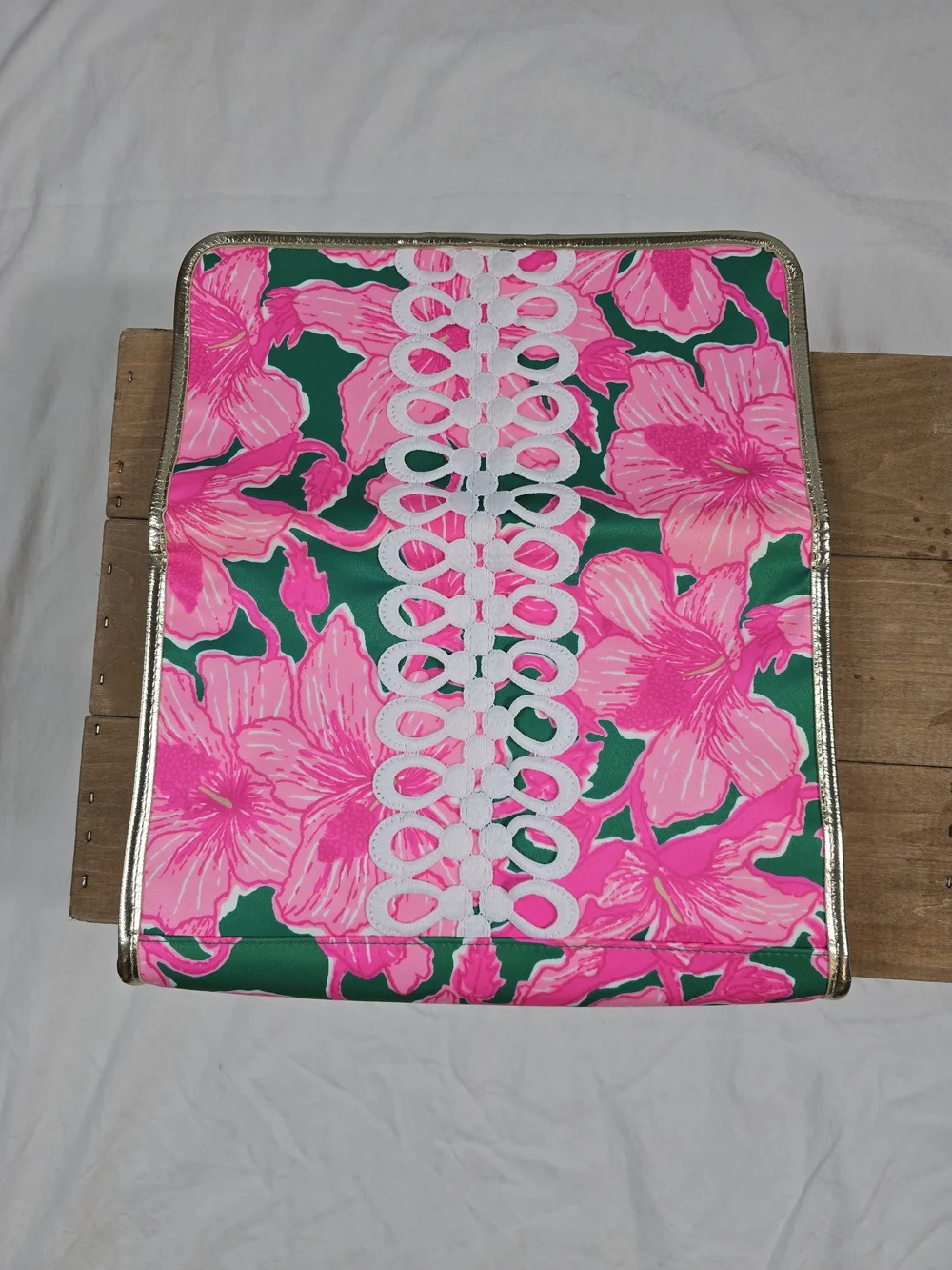 Pink Floral Fold-Over Clutch Handbag